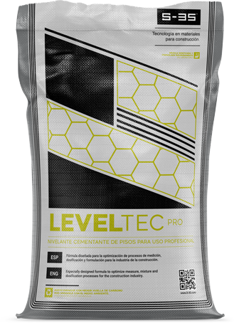 Saco de 35 kg de Leveltec Pro, nivelante cementante de pisos