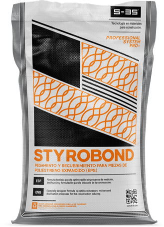 Saco de 25 kg de Styrobond Pro+, pegamento y recubrimiento para EPS